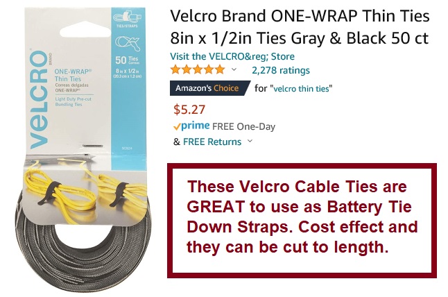 VELCRO Brand ONE-WRAP Thin Ties 8in x 1/2in Ties, Gray & Black - 50 ct.